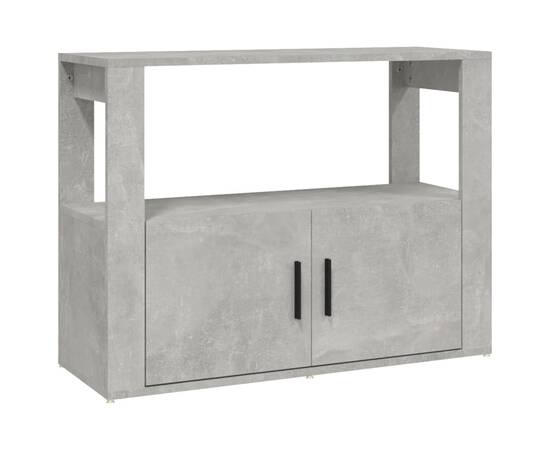 Servantă, gri beton, 80x30x60 cm, lemn prelucrat, 2 image