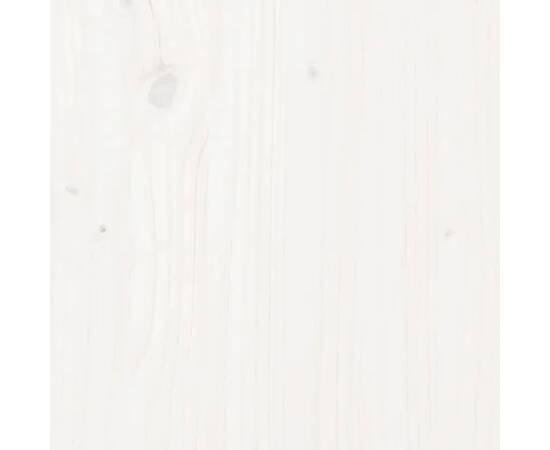 Cadru de pat small single 2ft6, alb, 75x190 cm, lemn masiv, 9 image