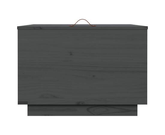 Cutii de depozitare cu capace 3 buc., gri, lemn masiv de pin, 7 image