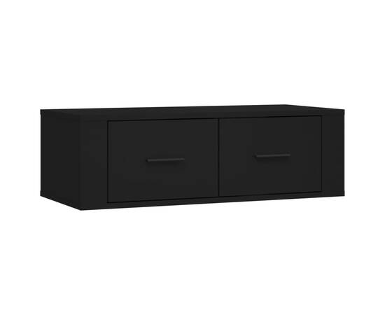 Dulap tv suspendat, negru, 80x36x25 cm, lemn compozit, 2 image