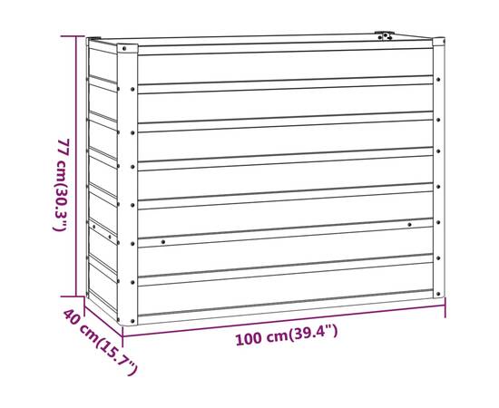 Jardinieră de grădină, gri, 100x40x77 cm, oțel corten, 7 image