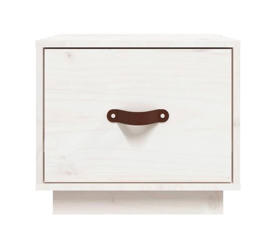 Noptiere, 2 buc., alb, 40x34x35 cm, lemn masiv de pin, 5 image
