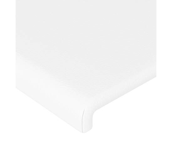 Tăblie de pat cu aripioare alb 93x23x78/88 cm piele ecologică, 5 image