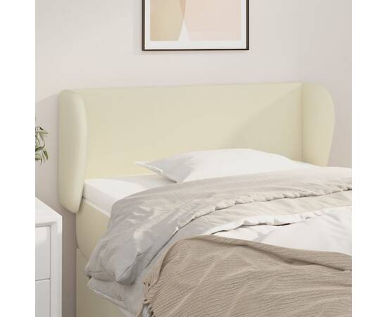Tăblie de pat cu aripioare crem 93x23x78/88 cm piele ecologică
