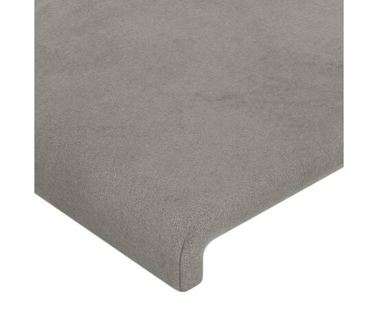 Tăblie de pat cu aripioare gri deschis 83x23x78/88 cm catifea, 5 image