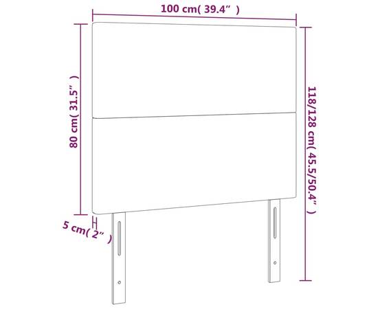 Tăblii de pat, 2 buc, albastru, 100x5x78/88 cm, textil, 8 image