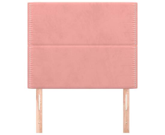 Tăblii de pat, 2 buc, roz, 80x5x78/88 cm, catifea, 3 image