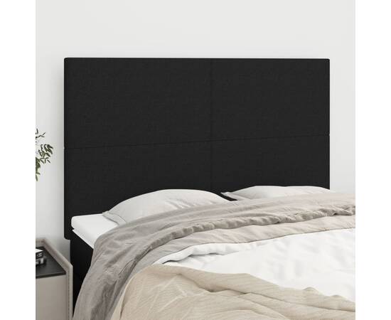 Tăblii de pat, 4 buc, negru, 72x5x78/88 cm, textil