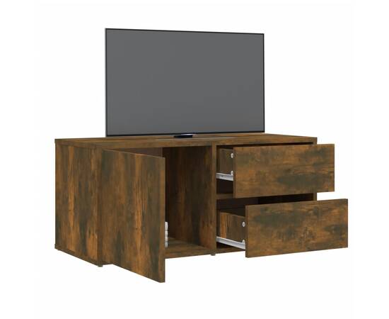 Comodă tv, stejar fumuriu, 80x34x36 cm, lemn prelucrat, 5 image