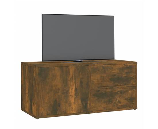 Comodă tv, stejar fumuriu, 80x34x36 cm, lemn prelucrat, 4 image