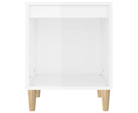 Noptieră, alb extralucios, 40x35x50 cm, lemn compozit, 5 image