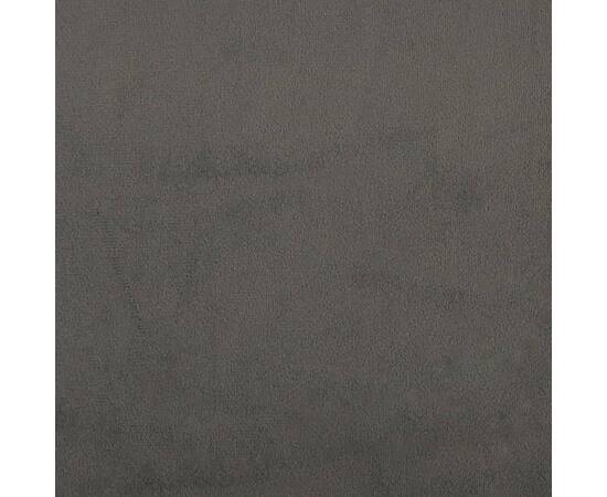 Tăblie de pat cu aripioare gri închis 183x23x78/88 cm catifea, 8 image