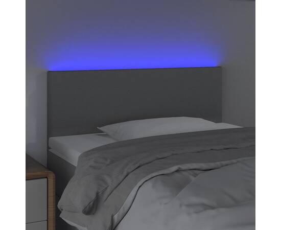 Tăblie de pat cu led, gri deschis, 80x5x78/88 cm, textil, 3 image