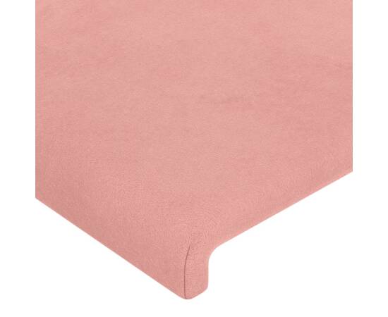 Tăblie de pat cu led, roz, 80x5x78/88 cm, catifea, 5 image