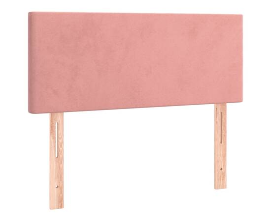 Tăblie de pat cu led, roz, 80x5x78/88 cm, catifea, 4 image