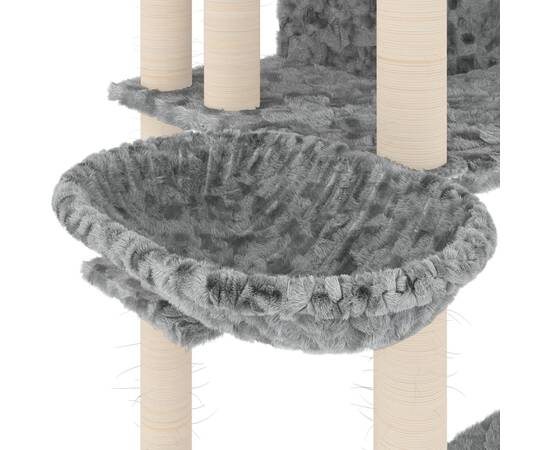 Ansamblu pisici, stâlpi din funie sisal, gri deschis, 191 cm, 6 image