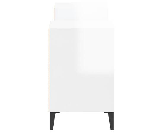Comodă tv, alb extralucios, 160x35x55 cm, lemn prelucrat, 7 image
