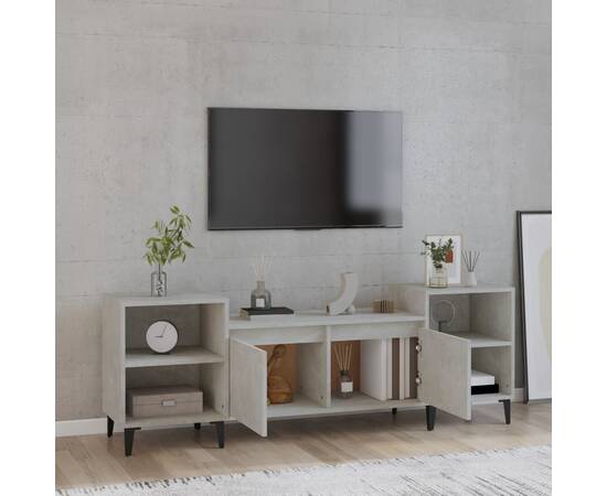 Comodă tv, gri beton, 160x35x55 cm, lemn prelucrat, 3 image