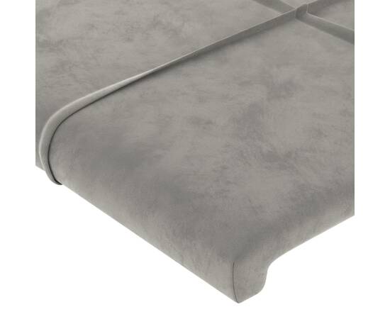 Tăblie de pat cu led, gri deschis, 80x5x78/88 cm, catifea, 5 image