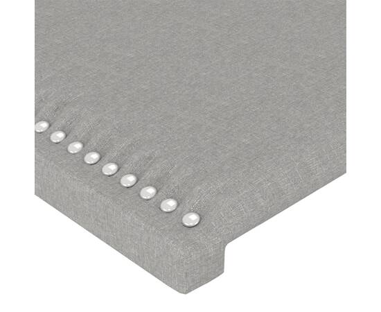 Tăblie de pat cu led, gri deschis, 80x5x78/88 cm, textil, 5 image