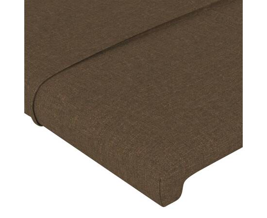 Tăblie de pat cu led, maro închis, 80x5x78/88 cm, textil, 5 image