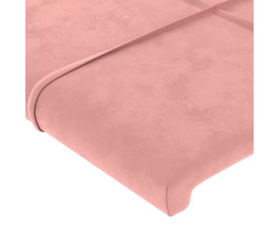 Tăblie de pat cu led, roz, 80x5x78/88 cm, catifea, 5 image