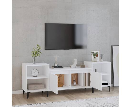 Comodă tv, alb, 160x35x55 cm, lemn prelucrat, 3 image