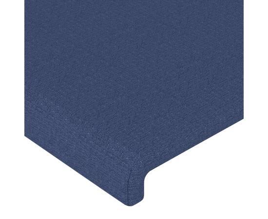 Tăblie de pat cu led, albastru, 90x5x78/88 cm, textil, 5 image
