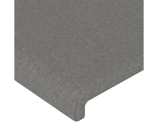 Tăblie de pat cu led, gri închis, 144x5x78/88 cm, textil, 5 image