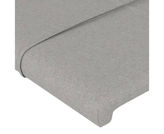 Tăblie de pat cu led, gri deschis, 100x5x78/88 cm, textil, 5 image