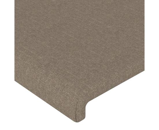 Tăblie de pat cu led, gri taupe, 144x5x78/88 cm, textil, 5 image