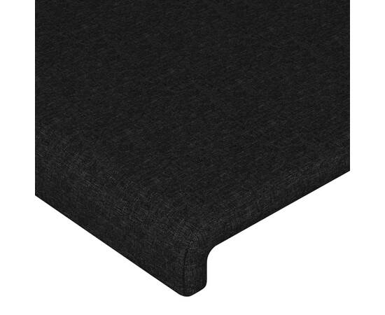 Tăblie de pat cu led, negru, 144x5x78/88 cm, textil, 5 image