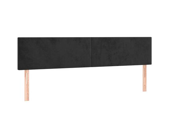 Tăblie de pat cu led, negru, 160x5x78/88 cm, catifea, 4 image