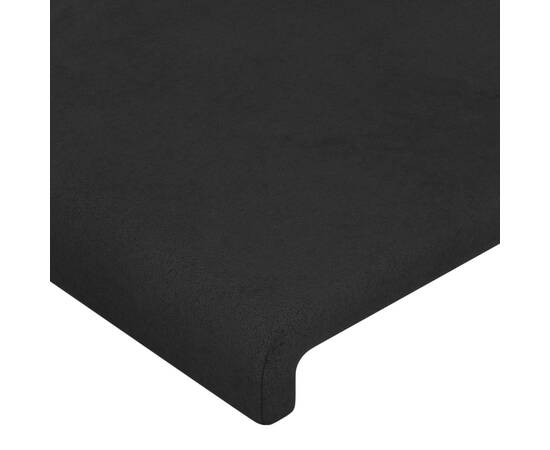 Tăblie de pat cu led, negru, 160x5x78/88 cm, catifea, 5 image