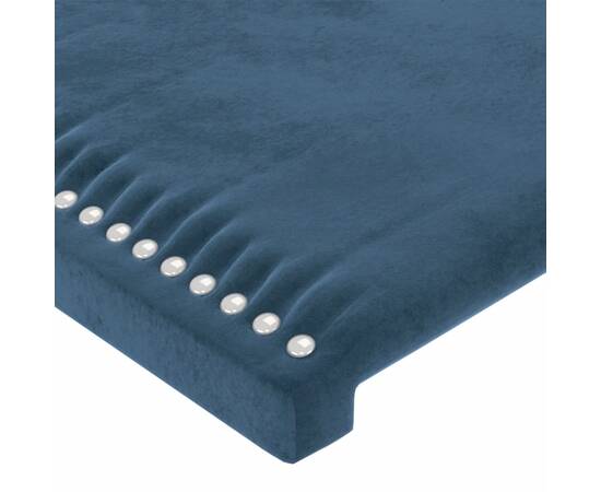 Tăblie de pat cu led, albastru închis, 180x5x78/88 cm, catifea, 5 image