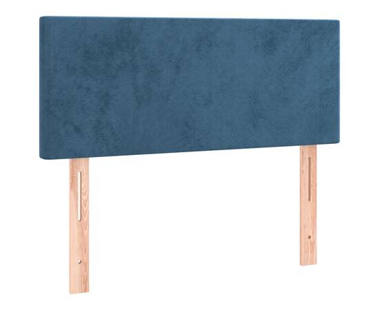 Tăblie de pat cu led, albastru închis, 90x5x78/88 cm, catifea, 4 image