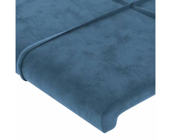 Tăblie de pat cu led, albastru închis, 90x5x78/88 cm, catifea, 5 image