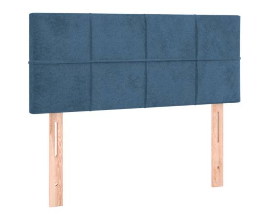 Tăblie de pat cu led, albastru închis, 90x5x78/88 cm, catifea, 4 image