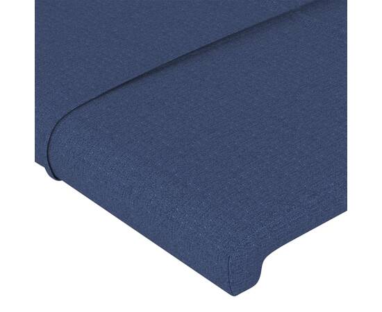 Tăblie de pat cu led, albastru, 100x5x78/88 cm, textil, 5 image