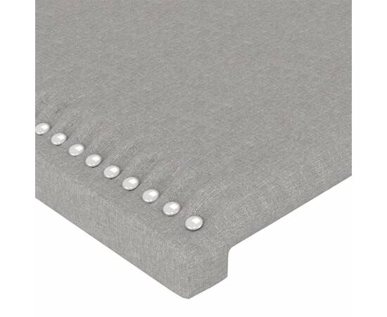 Tăblie de pat cu led, gri deschis, 100x5x78/88 cm, textil, 5 image