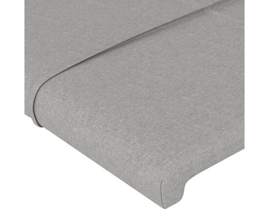 Tăblie de pat cu led, gri deschis, 180x5x78/88 cm, textil, 5 image