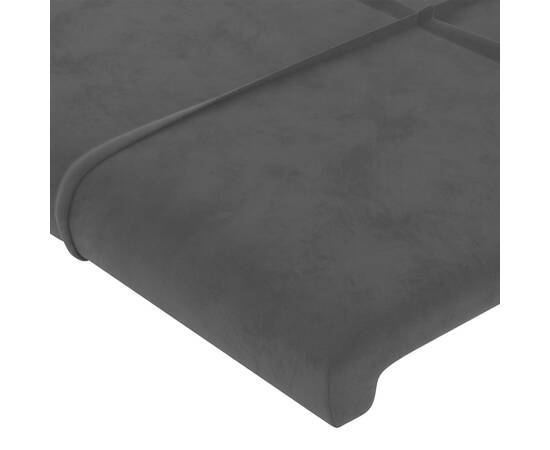 Tăblie de pat cu led, negru, 100x5x78/88 cm, catifea, 5 image