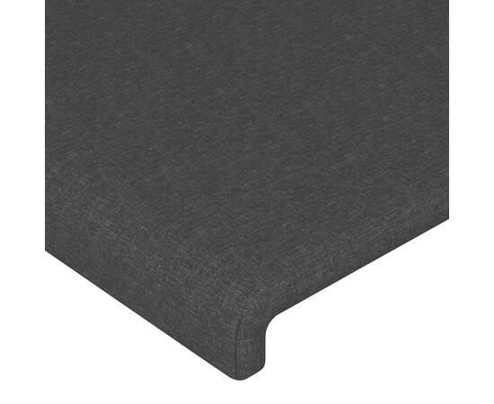 Tăblie de pat cu led, negru, 100x5x78/88 cm, textil, 5 image