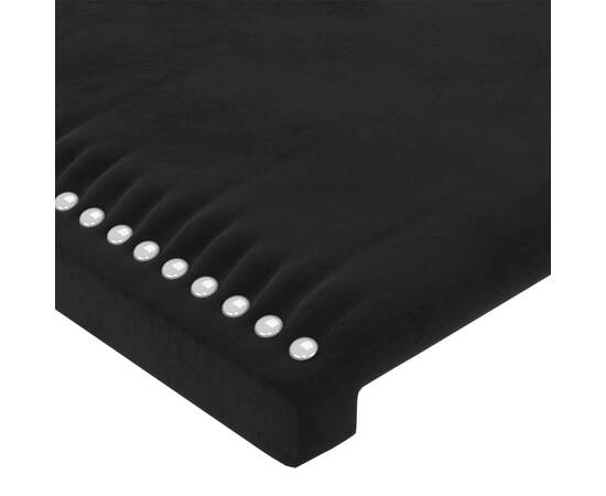 Tăblie de pat cu led, negru, 144x5x78/88 cm, catifea, 5 image