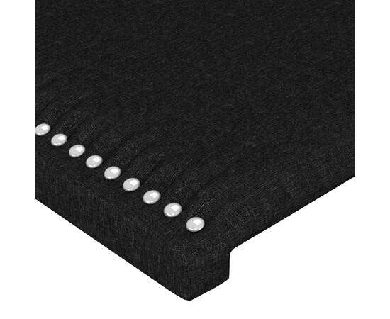 Tăblie de pat cu led, negru, 160x5x78/88 cm, textil, 5 image