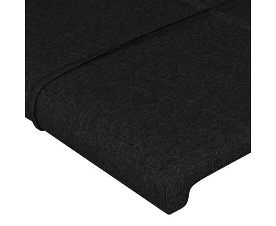 Tăblie de pat cu led, negru, 200x5x78/88 cm, textil, 5 image