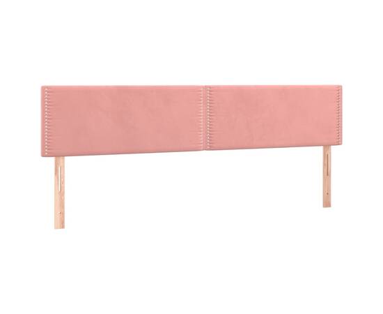 Tăblie de pat cu led, roz, 180x5x78/88 cm, catifea, 4 image