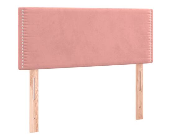 Tăblie de pat cu led, roz, 80x5x78/88 cm, catifea, 4 image