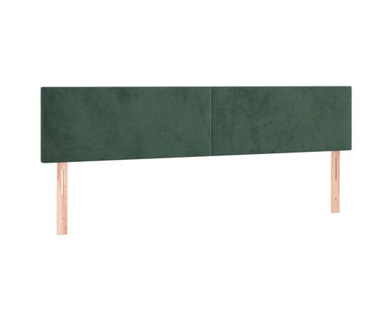 Tăblie de pat cu led, verde închis, 180x5x78/88 cm, catifea, 4 image