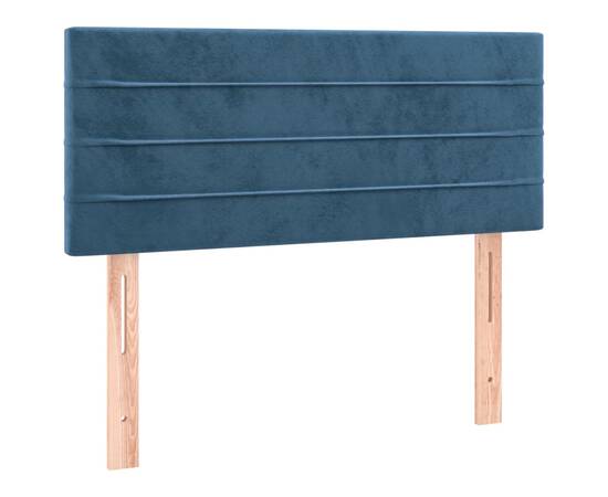 Tăblie de pat cu led, albastru închis, 80x5x78/88 cm, catifea, 4 image